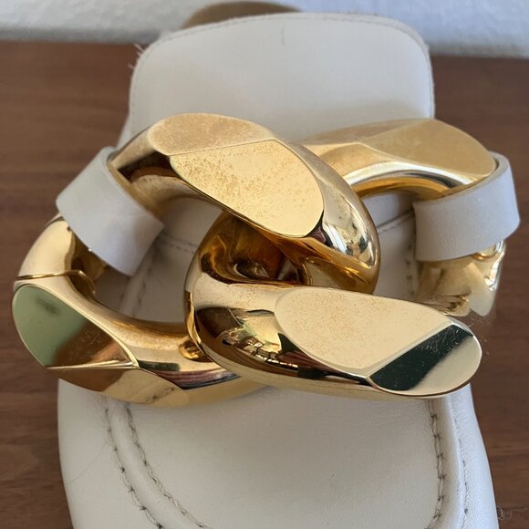 JW Anderson White Gold Chain Mule Clogs - Picture 6 of 9